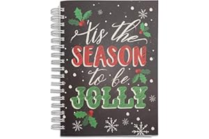 SUSTAINABLE GREETINGS A-Z Christmas Address Book with Tabs, The Season to Be Jolly (6.5 x 9 in, 208 Sheets)