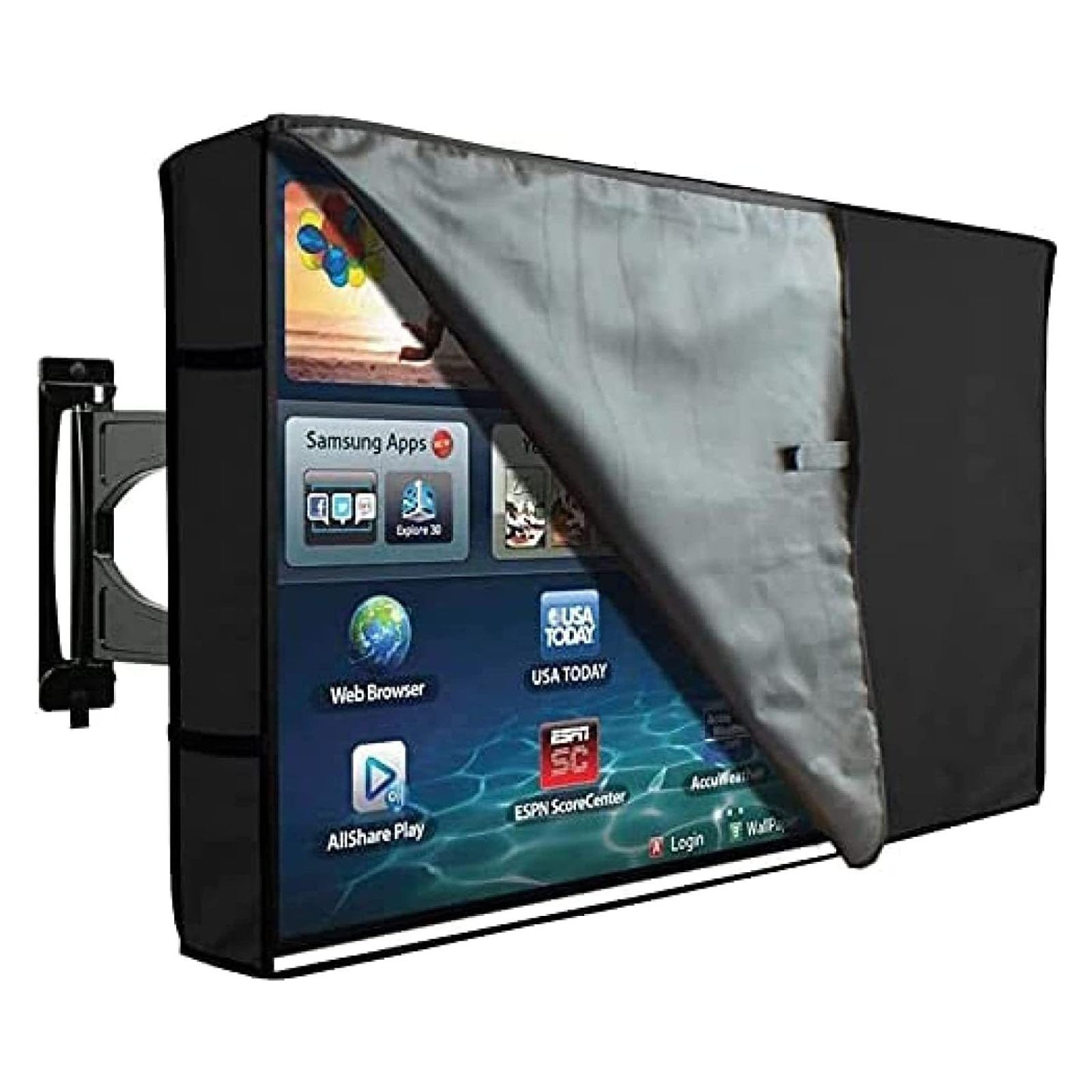 CuteHairy Outdoor TV Cover, 46-48 inch, Waterproof, Oxford Fabric, Black