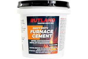 Rutland Products Black, 8 fl oz Furnace Cement, 8 fl oz, 8 Fl Oz