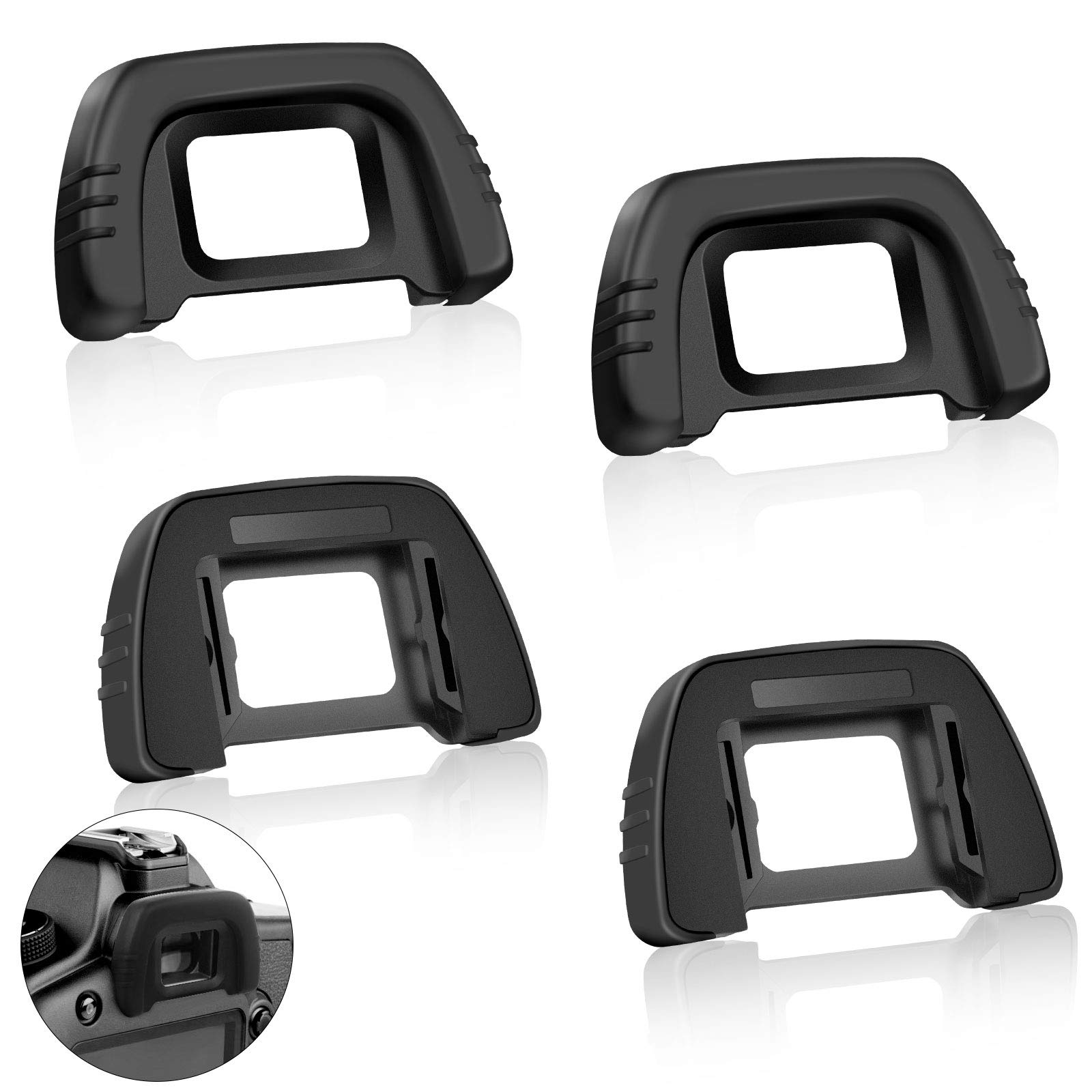 4 Pieces Eyecup Eyepiece Viewfinder Compatible with Nikon DK-21 D7000 D750 D610 D600 D300 D200 D100 D90 D80 D70 D70s