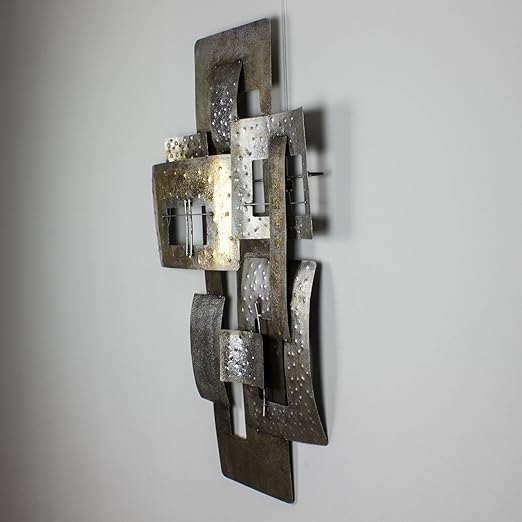 Mosa Designs Zoccolino 3d Wandbild Wanddeko Metall Moderne Deko In Gold Silber Grau 59x80cm Amazon De Kuche Haushalt