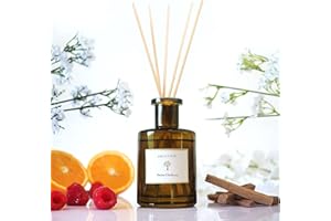 PRISTINE Swiss Château/Inspired by Hilton Reed Diffuser - Home & Bathroom | Fresh Cut Rose, Tangerine, Cedarwood Oil Reed Dif