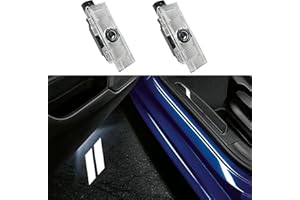 JUNMEI 2PCS Never Fade Door Lights Logo for Dodge Challenger Hornet GT R/T, Courtesy LED Welcome Puddle Projection Light Lamps Accessories (White)