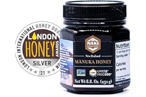 NAKI Manuka Honey Harvested, Tested. Traceable. Certified 100% New Zealand Honey - International Gold Award Winner (UMF 12+ MGO 350+, 8.8 oz)