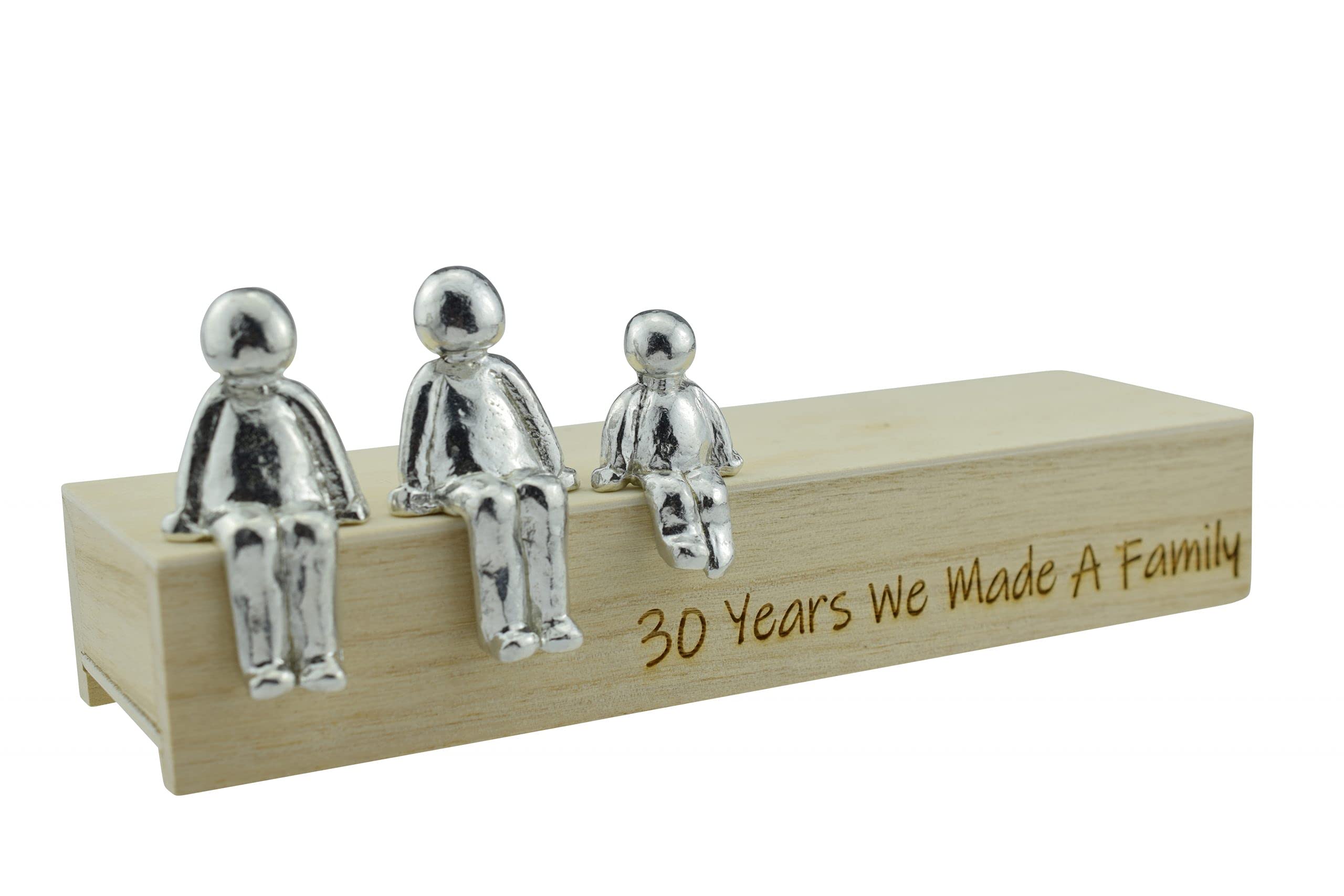 Pirantin 30th Anniversary Idea - 30 Years We Made A Family Metal Ornament - Choose Your Family Combination Box & Woodgrain May Vary(1 Child)