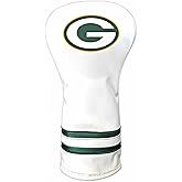Team Golf NFL Green Bay Packers White Vintage Driver Head Cover White Vintage Driver Golf Club Headcover, Form Fitting Design, Retro Design