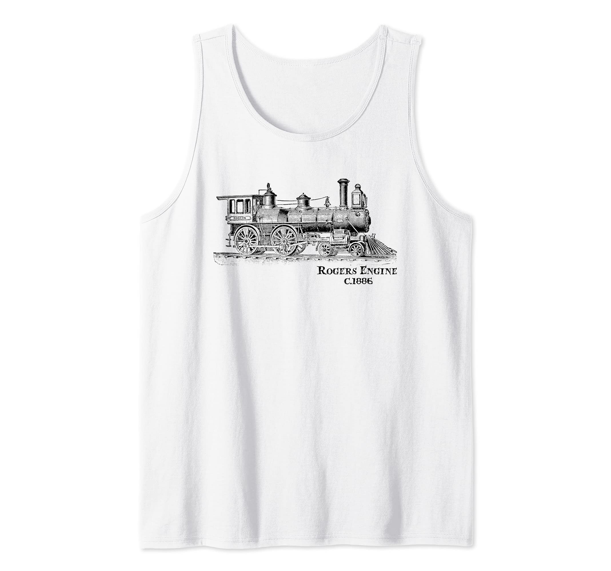 Vintage Locomotive Train Railroad Engine Art 1886 Tank Top