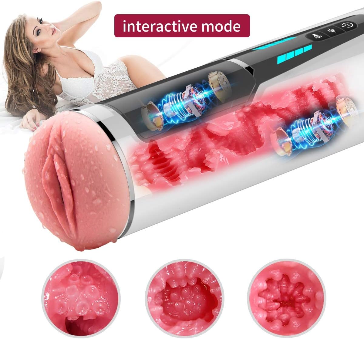 Lishaodonglishaodon Silicóne Vaginà Male T Shirt Másterbrators Toy Réalistic Toy Hands Free Príme Real Pússy Déluxe Toy For Men Automatic Telescopic Aircràft Cùp Real Skin Feeling -Each Product Brings