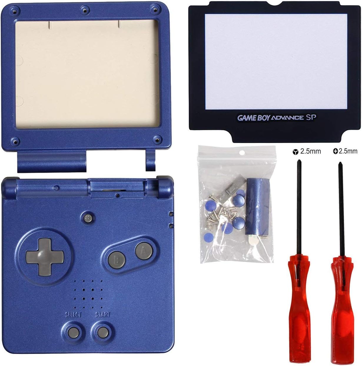Timorn Gameboy sp Shell, gba sp Shell Replacement for GBA SP Gameboy Advance SP Shell Replacement(Blue Pack): Computers & Accessories