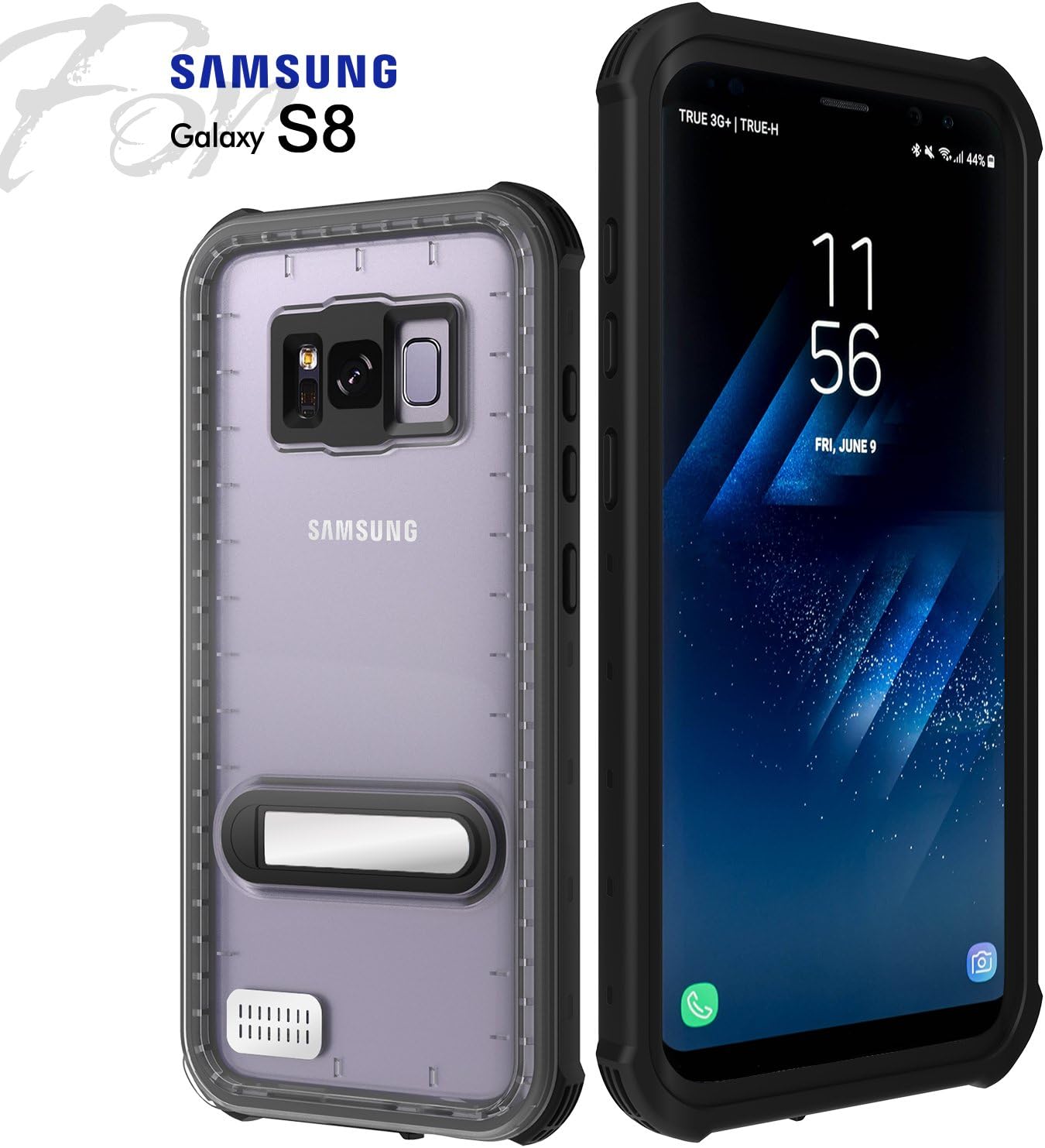 FASEED Waterproof case for Samsung S8, Transparent Full Body Protective Cover Dustproof Snowproof IP68 Certified for Samsung Galaxy S8