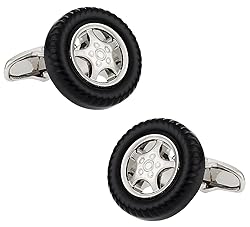 Wheel & Tire Mags Car Rims Pair Cufflinks in a