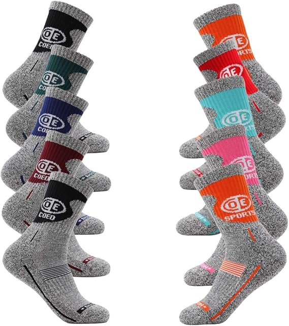 COED SPORTS Cushioned Climbing Socks, Hiking Socks