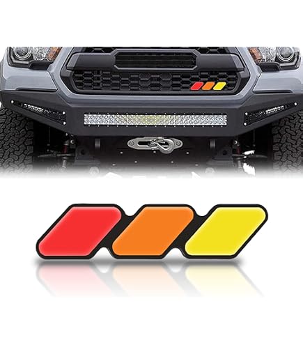 Tri-Color Front Grille Badge Emblem For Toyota RAV4 TRD Accessories – Clip-On, Acrylic