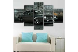 Modern Large Canvas Wall Art 5 Piece Canvas Prints 5 Pieces Chevrole Camaro Ss 1969 Muscle Car Wall Art For Living Room Bedro