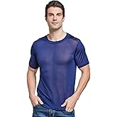 Viamulion Mens Silk Knitted T Shirt 100% Pure Mulberry Silk Sleep T Shirt Soft Cool Performance Crew Neck Casual Undershirt