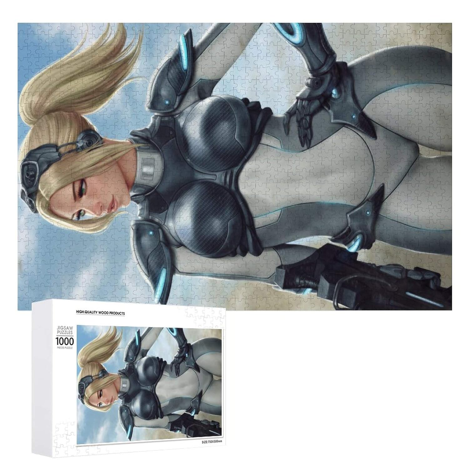 Wooden Jigsaw Puzzles Difficult 500/1000 Pieces,Nova - Starcraft,Sexy Girl Anime Game Entertainment DIY Toys Creative Gift Home Decor for Adult and Kids,Boys,Girls