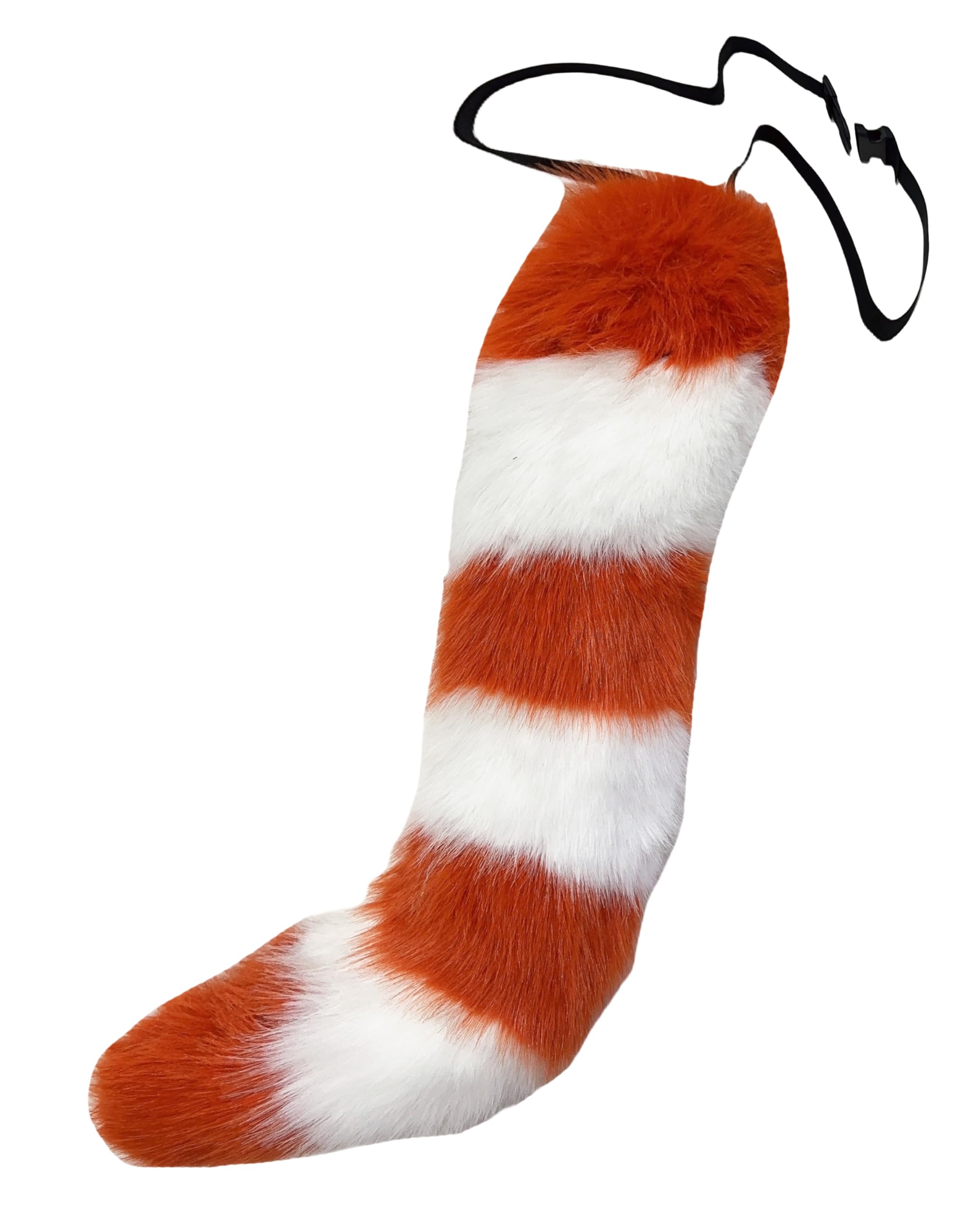 Lina & Lily Adults Faux Fur Fox Wolf Animal Tail Costume Fancy Dress Accessories for Cosplay Halloween Christmas Party (Orange & White) โ image 1