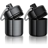 Urekt Ear Plug Carrying Case Keychain(2 Pack), Small Waterproof Metal Earplug Case Ear Plug Holder Container Great for Earplugs, Pills Case Pill Box and Jewelry Holder