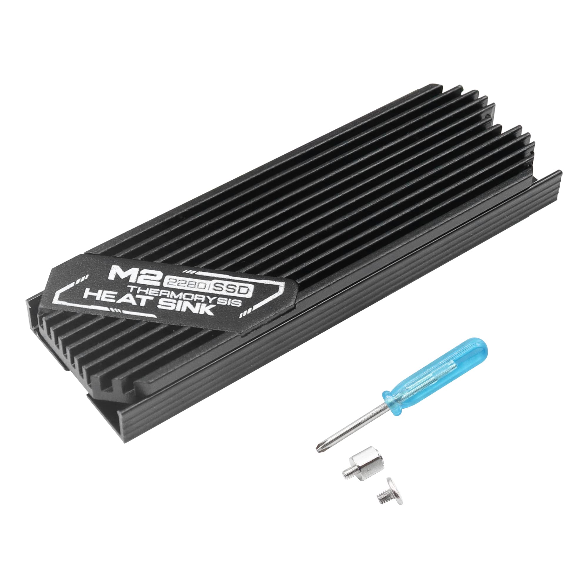 M.2 2280 SSD heatsink YACSEJAO M.2 Heatsink NVMe Cooler with Thermal Silicone pad for PC M.2 PCIE NVMe SSD, Black