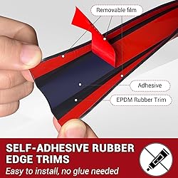 Rubber Edge Trim, 3/4" Self Adhesive Flexible U