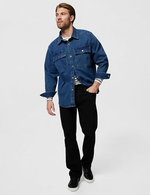 Herren Ricky gerade Rückenlasche Jeans, Body Spülung Schwarz, 36W / 34L