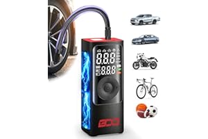 BDO Tire Inflator Portable Air Compressor – 150PSI Air Pump for Car Tires, Cordless Air Compressor with LCD Display, Auto-Off, Bike & Ball Compatible