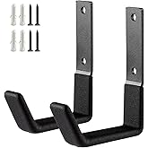 SINCHEEWAY Heavy Duty Wall Mount Hooks, Utility Hooks, Tool Organizer - Steel Garden/Garage Hose Hanger U Hooks (2, Small)