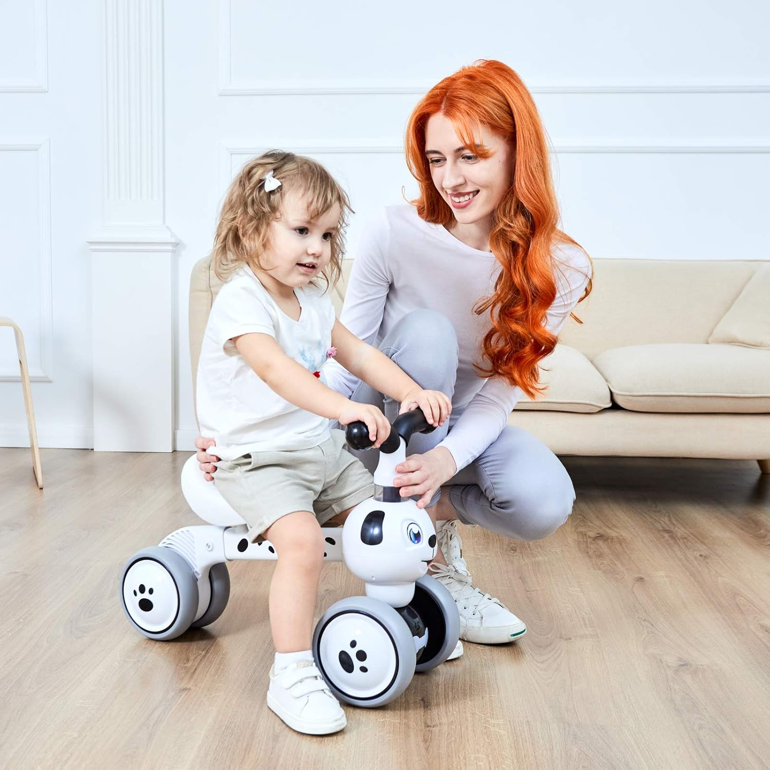 Baby Toddler Tricycle Bike No Pedals 10-36 Months Ride-on Toys Gifts Indoor Outdoor Balance Bike for One Year Old Boys Girls First Birthday Thanksgiving Christmas (Dalmatian): Sports & Outdoors