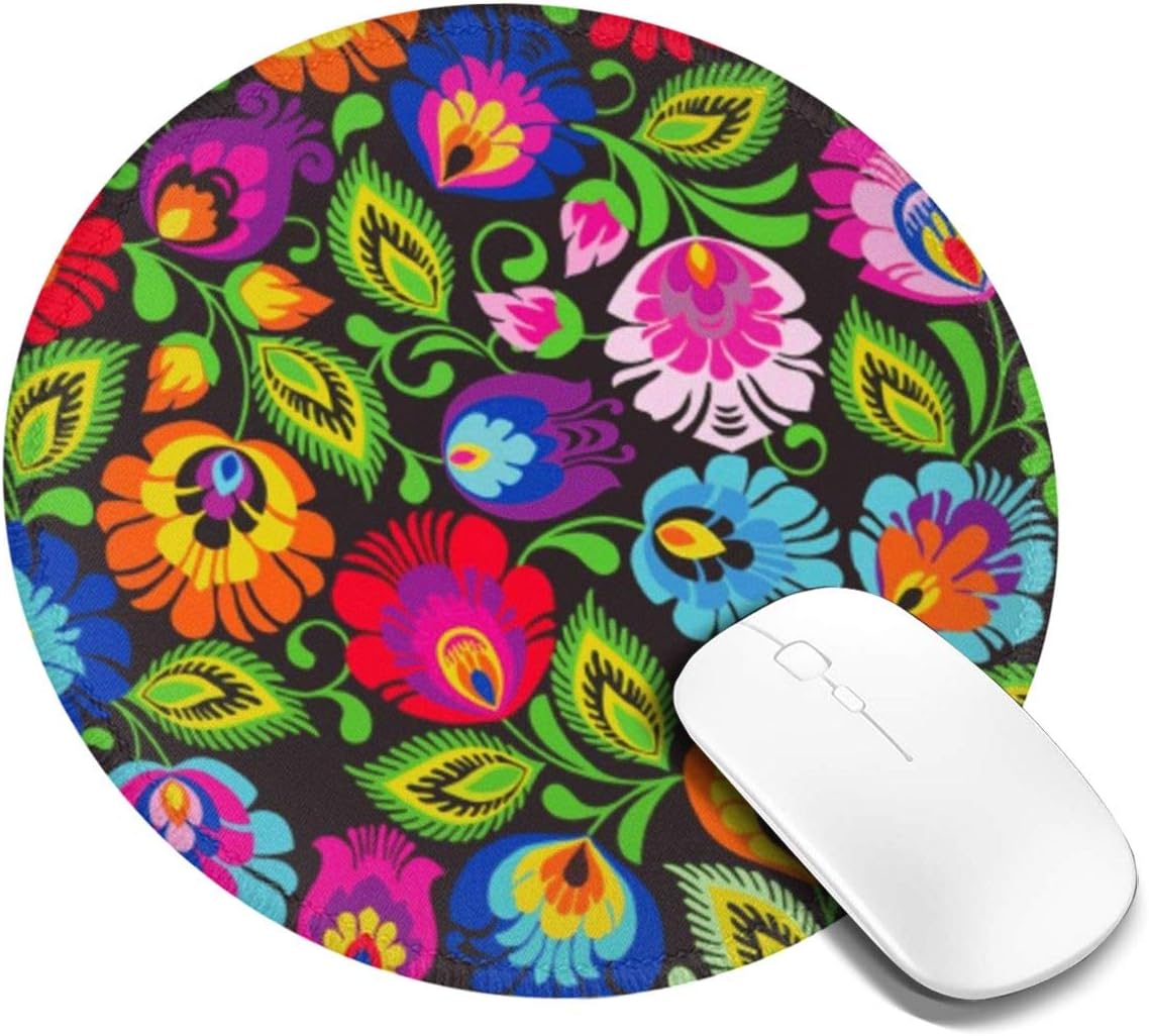 Gaming Mouse Pad Round Flower 809, Mouse Mat Mice Pad, Mousemat Mousepad for Computer, PC and Laptop