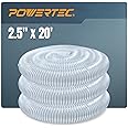 POWERTEC 2-1/2" x 20' Dust Collection Hose, 2.5 Inch Flexible PVC Dust Collector Hose for Table Saw, Band Saw, Router Table, Belt Sander, Woodworking & Garage, Wood Shop Dust Collection System (70144)