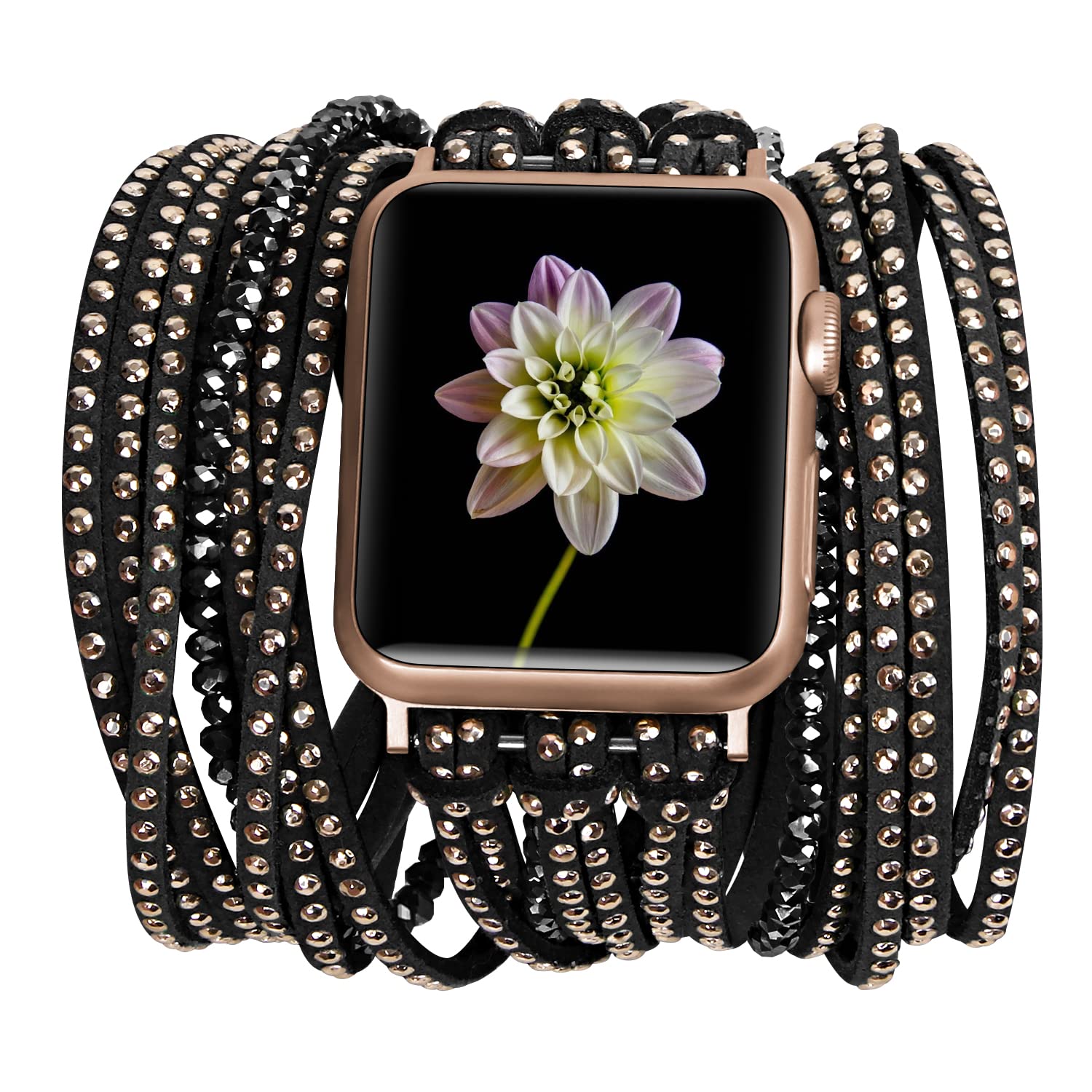 Photo 1 of VIQIV Bracelet Watch Band Compatible with Apple Watch Ultra Band 49mm 45mm 44mm 42mm 41mm 40mm 38mm Iwatch Series SE 9 8 7 6 5 4 3 2 1 for Women Girls, Multi-Wraps Smartwatch Leather Wristbands Strap