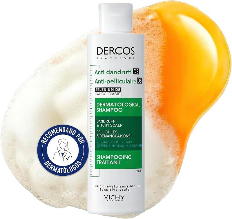 Shampoo Anticaspa, Cabelos Oleosos, Elimina a Caspa e Reduz a Coceira, Couro Cabeludo Limpo e Saudável, Dupla Eficácia, Unissex, Técnica Dercos, 200 ml