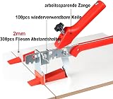 Fleetise 400Pcs Tile Leveling System 2mm with Pliers 300 Wedges 100 Reusable view 2