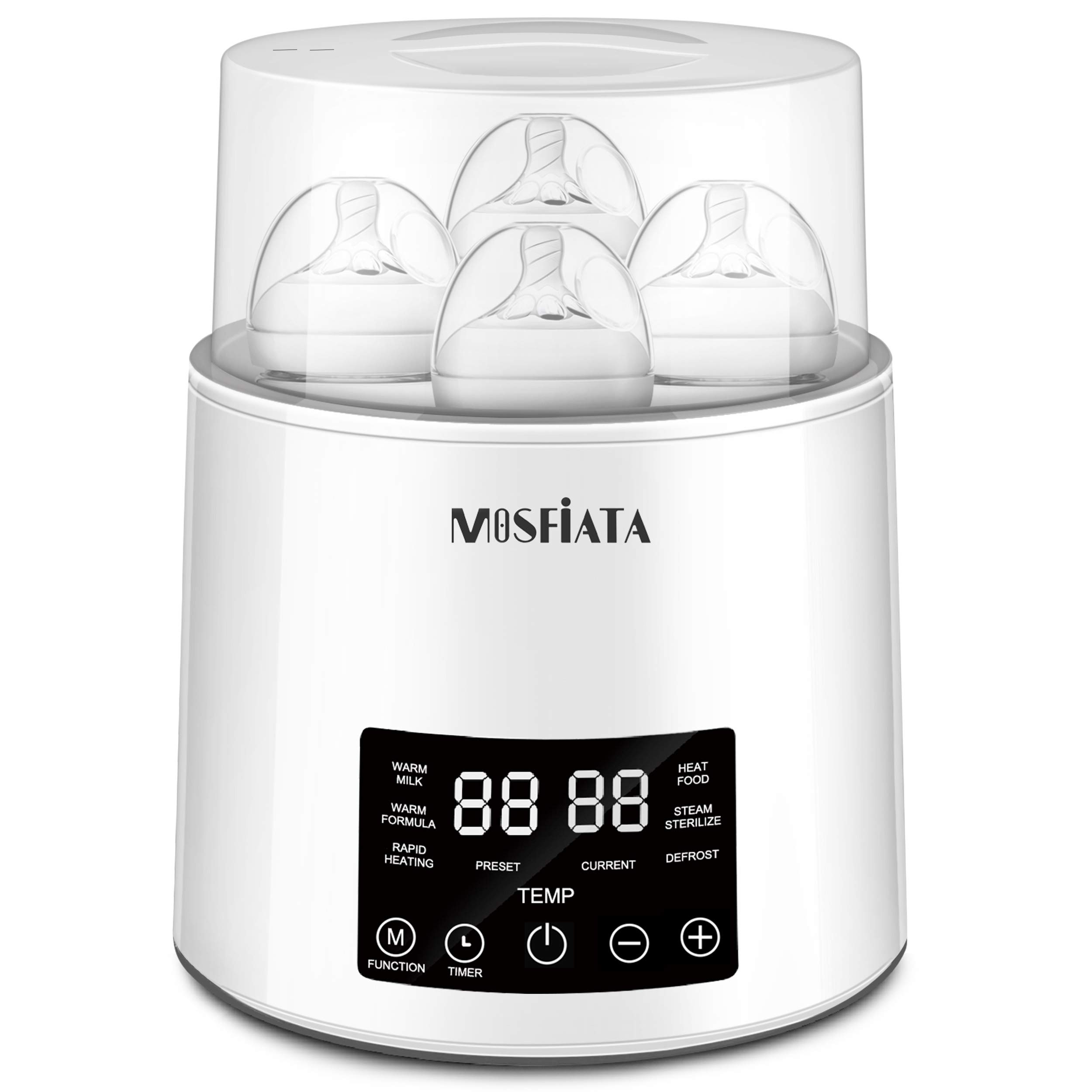 MOSFiATA Bottle Warmer Constant Temperature Bottle Sterilizer with LED Display,Quickly Heating Baby Food and Milk with Timer,with Three Bottles Design Fit for Most Bottles
