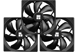 Thermalright TL-C14C X3 CPU Case Fan 140mm, PWM Fan Silent Computer Fan with 1500RPM Speed, CPU Cooling Black Fan,3 Quantitie