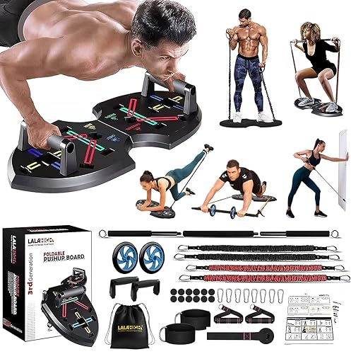 LALAHIGH Portable Home Gym System for Men and Women:Push Up Board