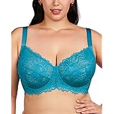 HSIA Minimizer Bra for Women - Plus Size Full Coverage Lace Bra with Underwire, Non Padded