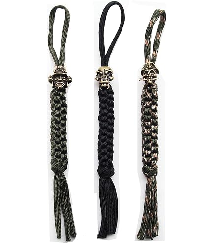 Perle Parachute Titane 18 Mm - Pour Paracorde, Porte-clés, Couteau, Design Crâne Punisher, Trou 6 Mm