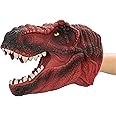 COGO MAN Dinosaur Hand Puppet, Red T Rex Toys Dinosaur Puppet Rubber | Realistic Tyrannosaurus Rex Head | Lifelike Hand Puppet Toys | Halloween Decorations Toys Gifts for Kids and Adults