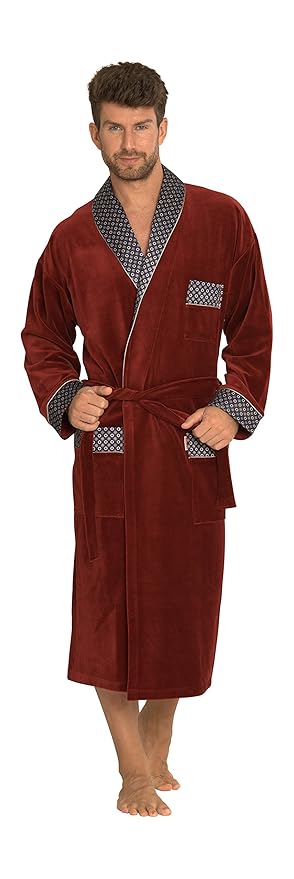 Forex Herren Klassisch Bequem Entspannende Abnutzung Lange Baumwoll Morgenmantel Warm Gurtel Schlafrock