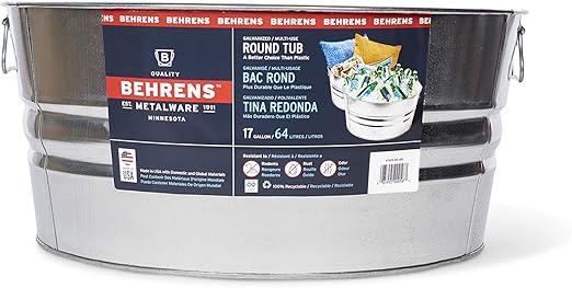Amazon Com Behrens 3gs 17 Gallon Round Galvanized Steel Tub