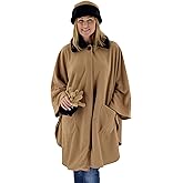 Le Moda Women's Sherpa Trim Polar Fleece Wrap with Matching Gloves and Hat | Winter Collection | One Size Fits All