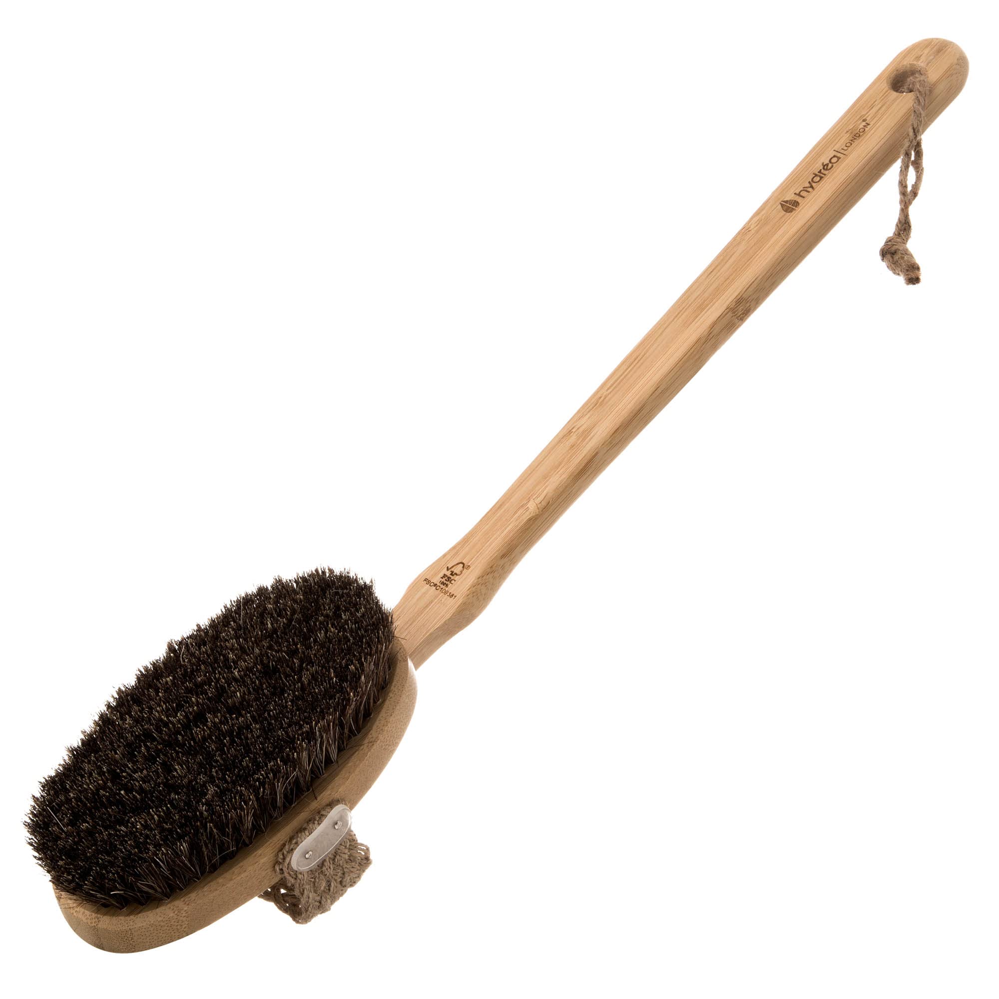 Hydrea London Bamboo Mane & Cactus Bristle Bath Body Brush with Long Detachable Handle
