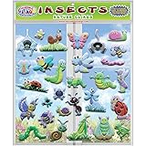 JesPlay Insects & Bugs (by Incredible Gel and Window Clings) - Reusable Foam Puffy Sticker Window Clings for Kids and Toddler