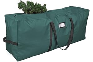 Primode Christmas Tree Storage Bag | Fits Up to 7.5 Ft. Disassembled Holiday Tree | 50” x 15” x 20” Tree Container | Durable 600D Oxford Material | Heavy Duty Xmas Storage Box (Green)