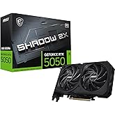 MSI Gaming RTX 5050 8G Shadow 2X OC Graphics Card (8GB GDDR6,128-bit, Extreme Performance: 2617 MHz, DisplayPort x3 2.1a, HDM