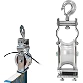Heavy-Duty Cable Pulley, Aluminum Cable Roller for 1500MCM Wire Pulling | aluminum pulley, carbon steel frame, hook or screw mount, 1500mcm cables, cable pulling, power line, telecom work