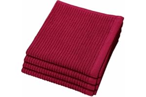 Now Designs Ripple Dishcloth, Carmine, Set of 4
