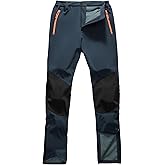 TimGross Men's Snow Ski Hiking Pants Waterproof Winter Fleece Lined Pants Camping Softshell Snowboard Pants Zipper Bottom Leg