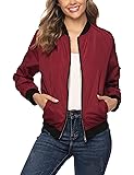 Bomberjacke Damen Kurz - Leichte Fliegerjacke Im College Style | Für Herbst & Winter | Mit Reißverschluss